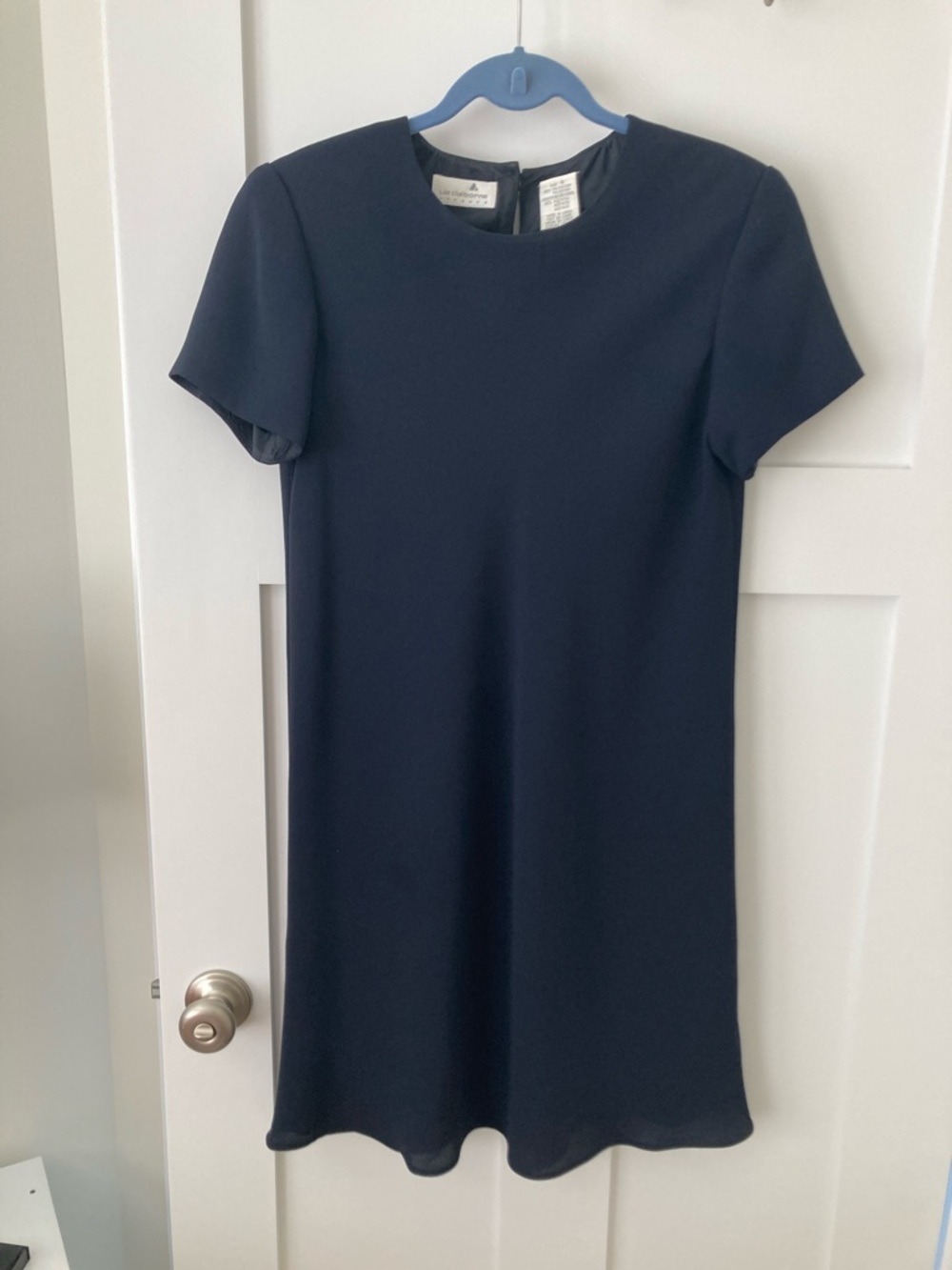 Claiborne Navy Short-Sleeve Mini Dress